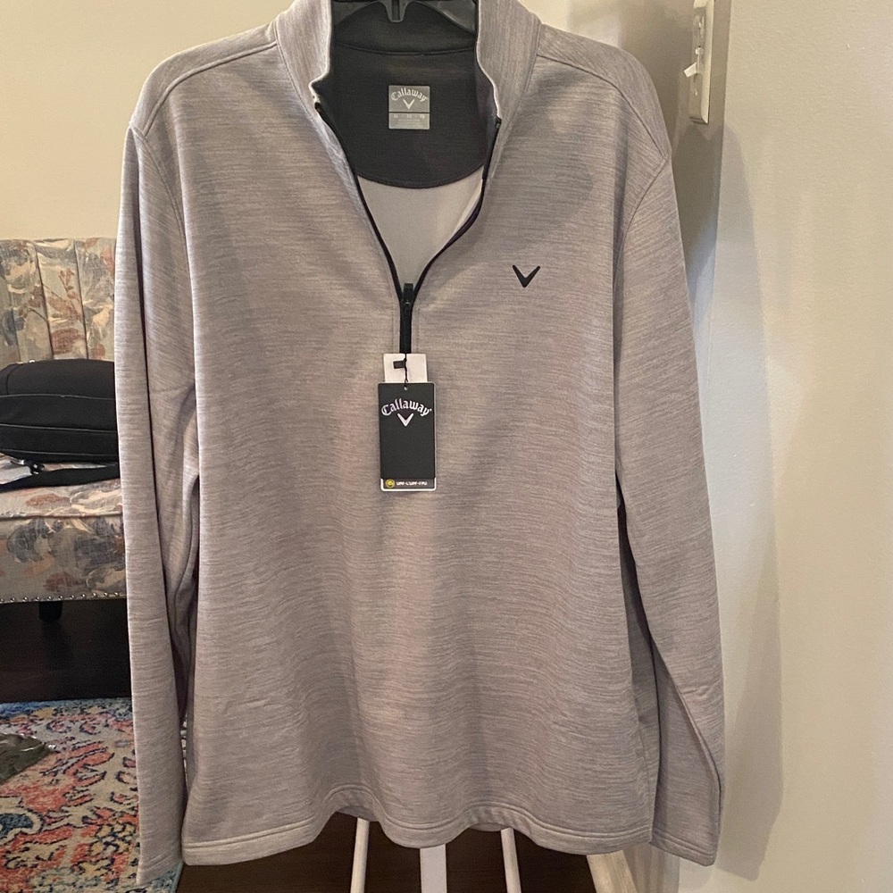 Callaway Men's Heather Gray Zip-Up Sweater